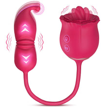 Load image into Gallery viewer, 3 In 1 Rose Toy Clit Licking Toy Dildo Tongue G Spot Clitoral Nipple Vibrator