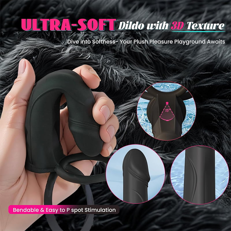 Anal Couples Strap On Anal Dildo With Vibrating Cock Ring