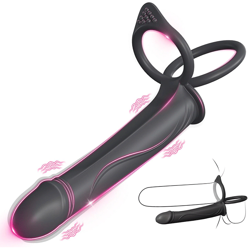 Anal Couples Strap On Anal Dildo With Vibrating Cock Ring