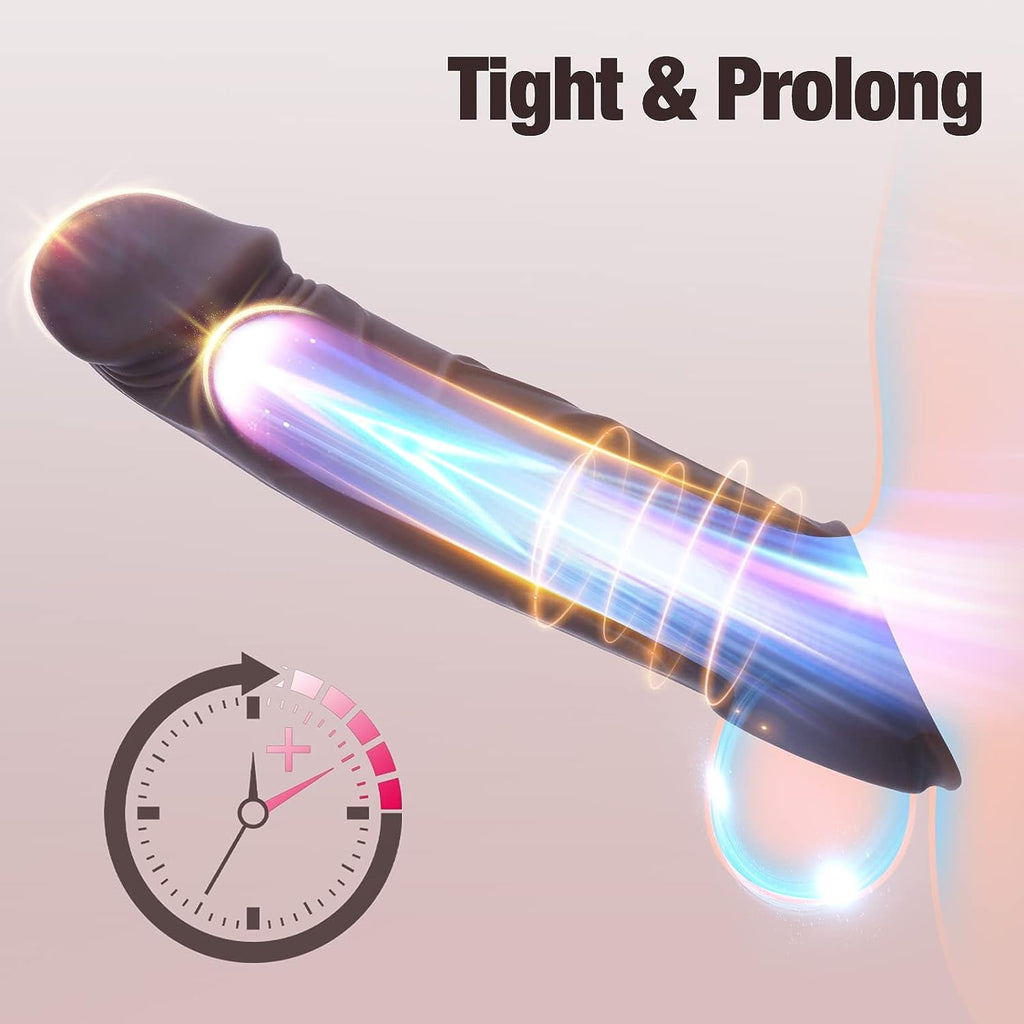 Black  Penis Sleeve Vibrating Cock Sleeve