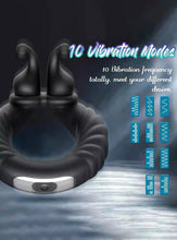 Load image into Gallery viewer, Adjustable 10 Frequency Vibration Cock Ring
